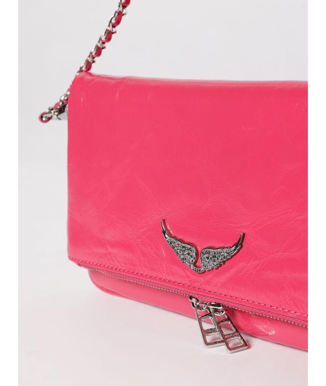 ZADIG & VOLTAIRE Розовая кожаная сумка через плечо, фото 3