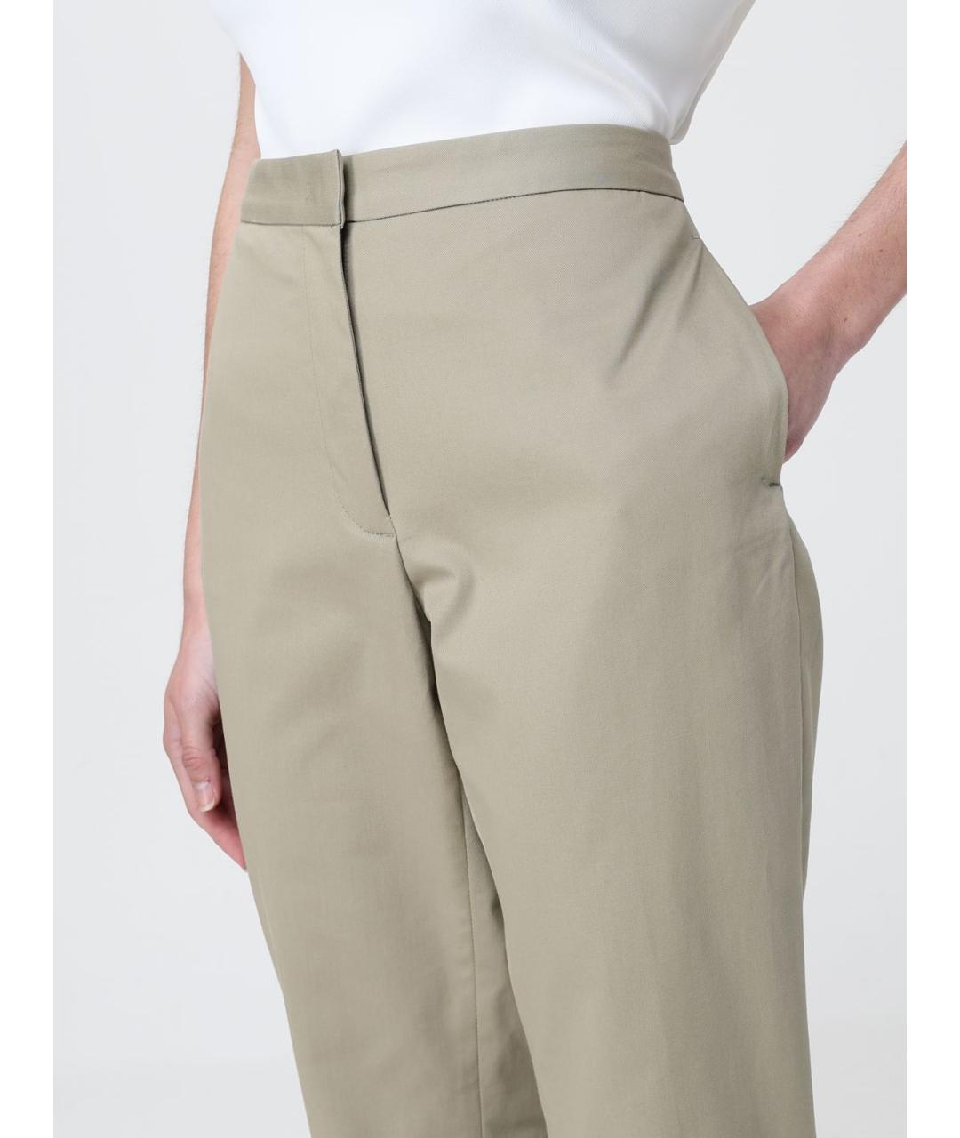 FABIANA FILIPPI Хаки хлопковые прямые брюки, фото 3