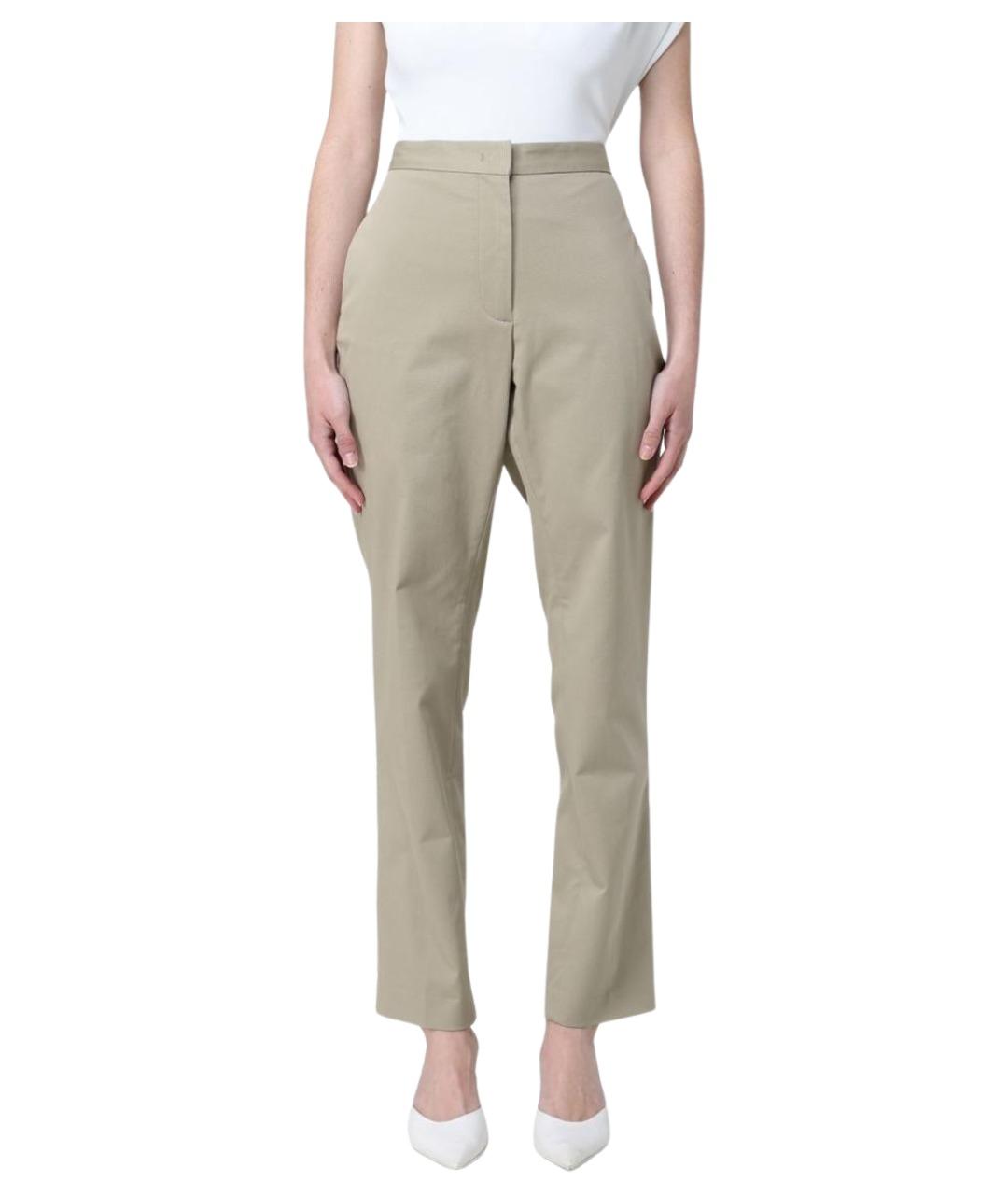FABIANA FILIPPI Хаки хлопковые прямые брюки, фото 1