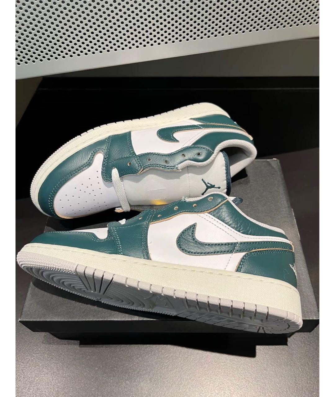 JORDAN Зеленые кожаные кроссовки, фото 3