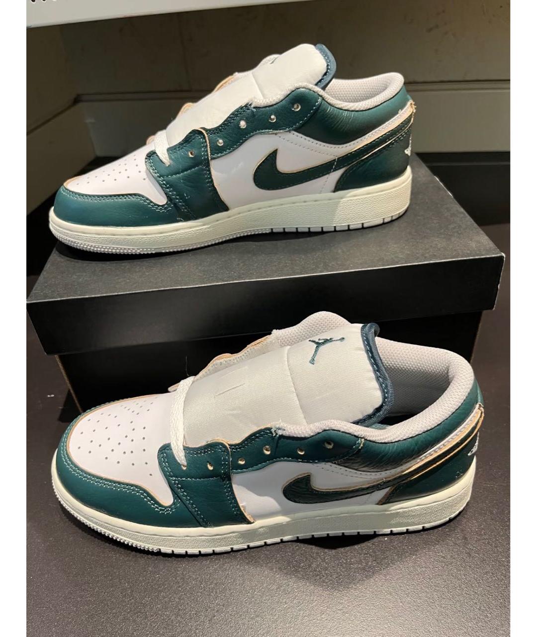 JORDAN Зеленые кожаные кроссовки, фото 2