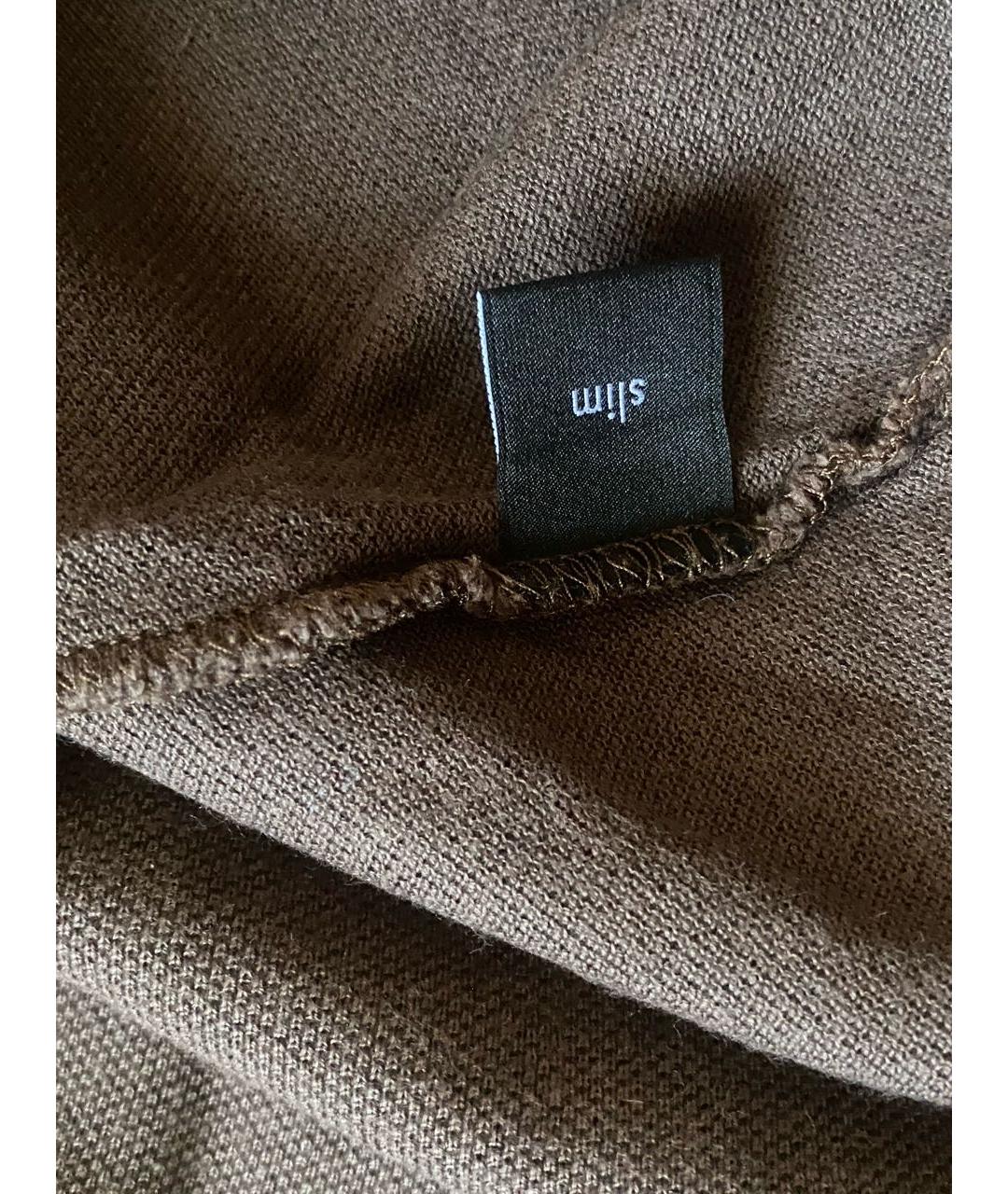 GUCCI Коричневое хлопковое поло с коротким рукавом, фото 4