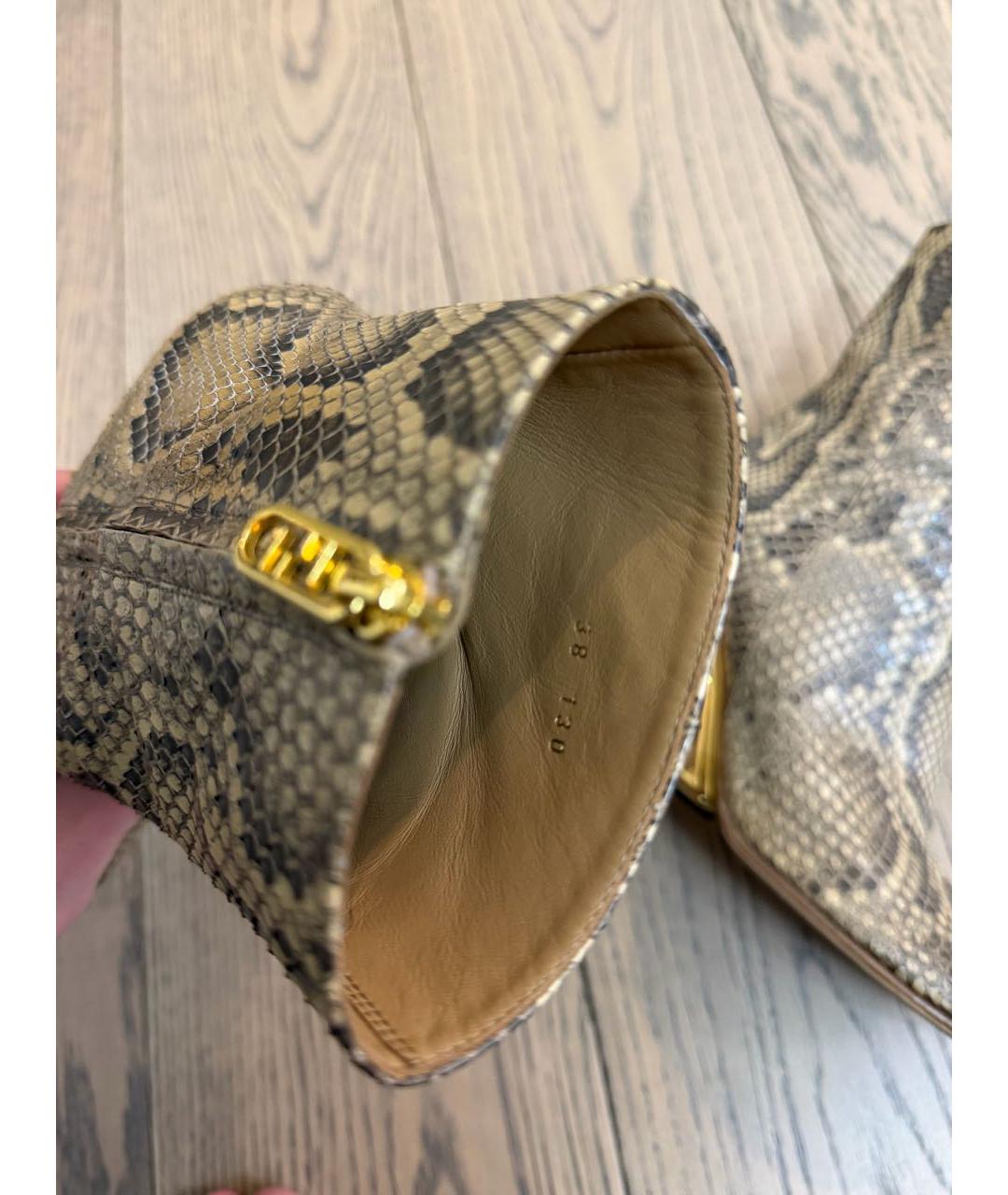 FENDI Коричневые ботильоны из экзотической кожи, фото 6