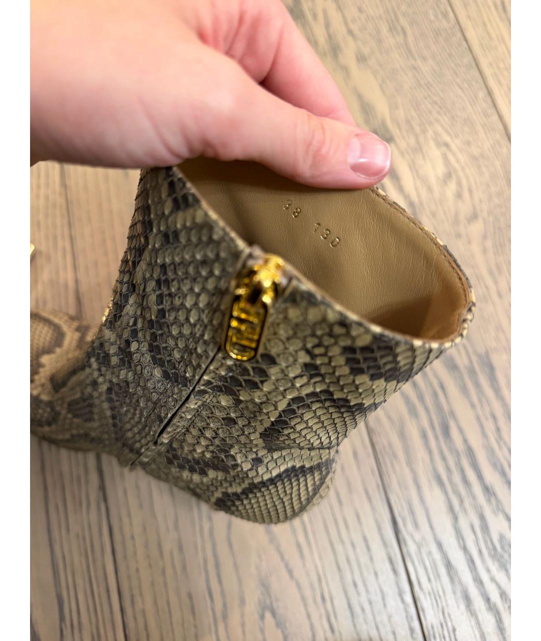 FENDI Коричневые ботильоны из экзотической кожи, фото 7