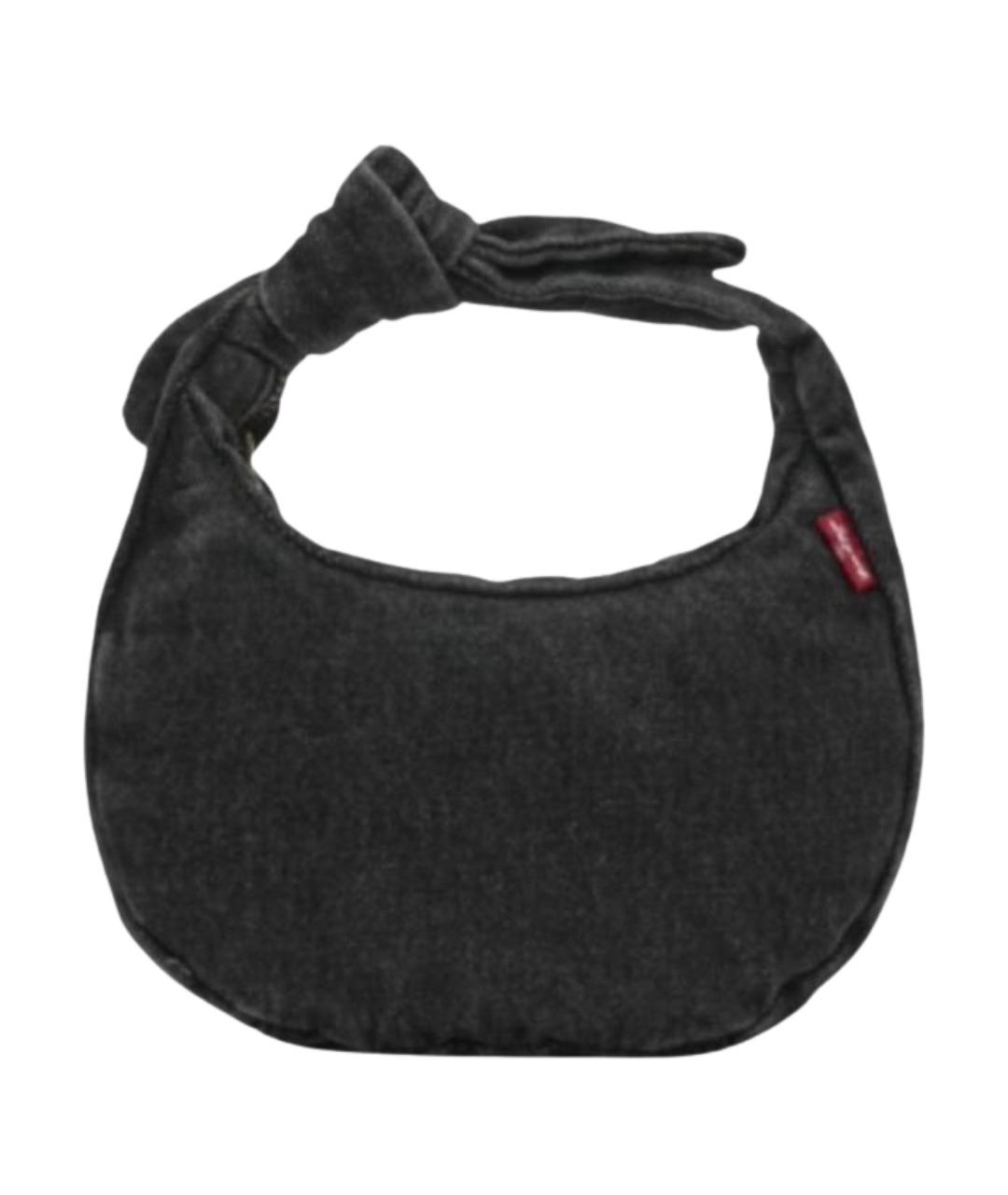 LEVI'S Черная тканевая сумка с короткими ручками, фото 1