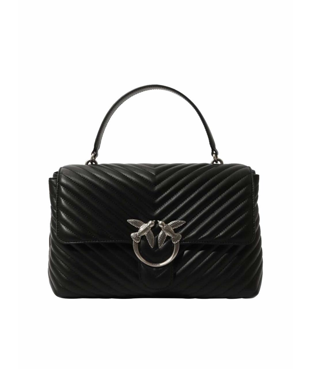 PINKO Черная кожаная сумка через плечо, фото 1