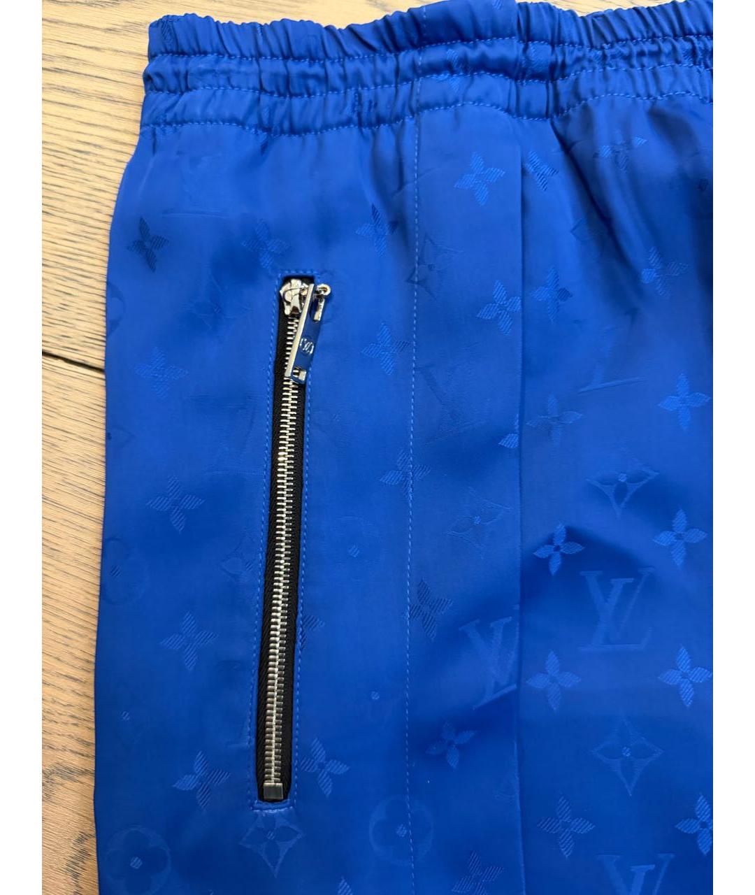 LOUIS VUITTON Синие вискозные брюки широкие, фото 5
