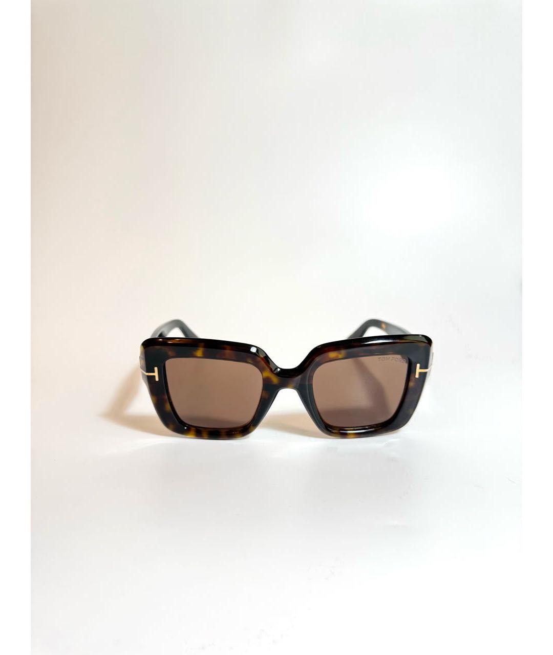 TOM FORD Коричневые пластиковые солнцезащитные очки, фото 7