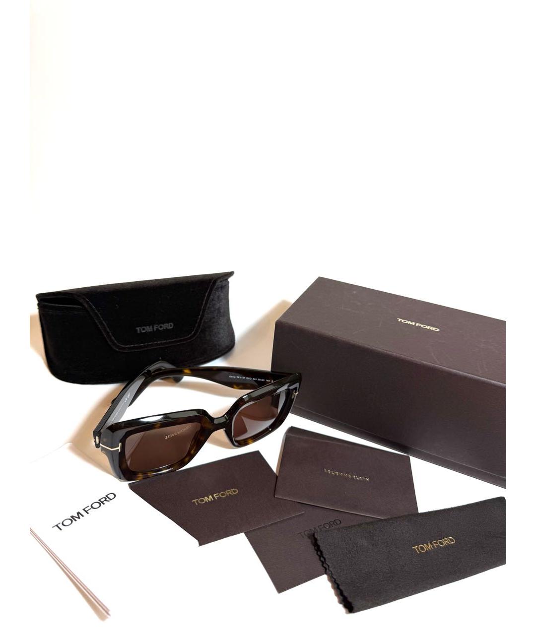 TOM FORD Коричневые пластиковые солнцезащитные очки, фото 4