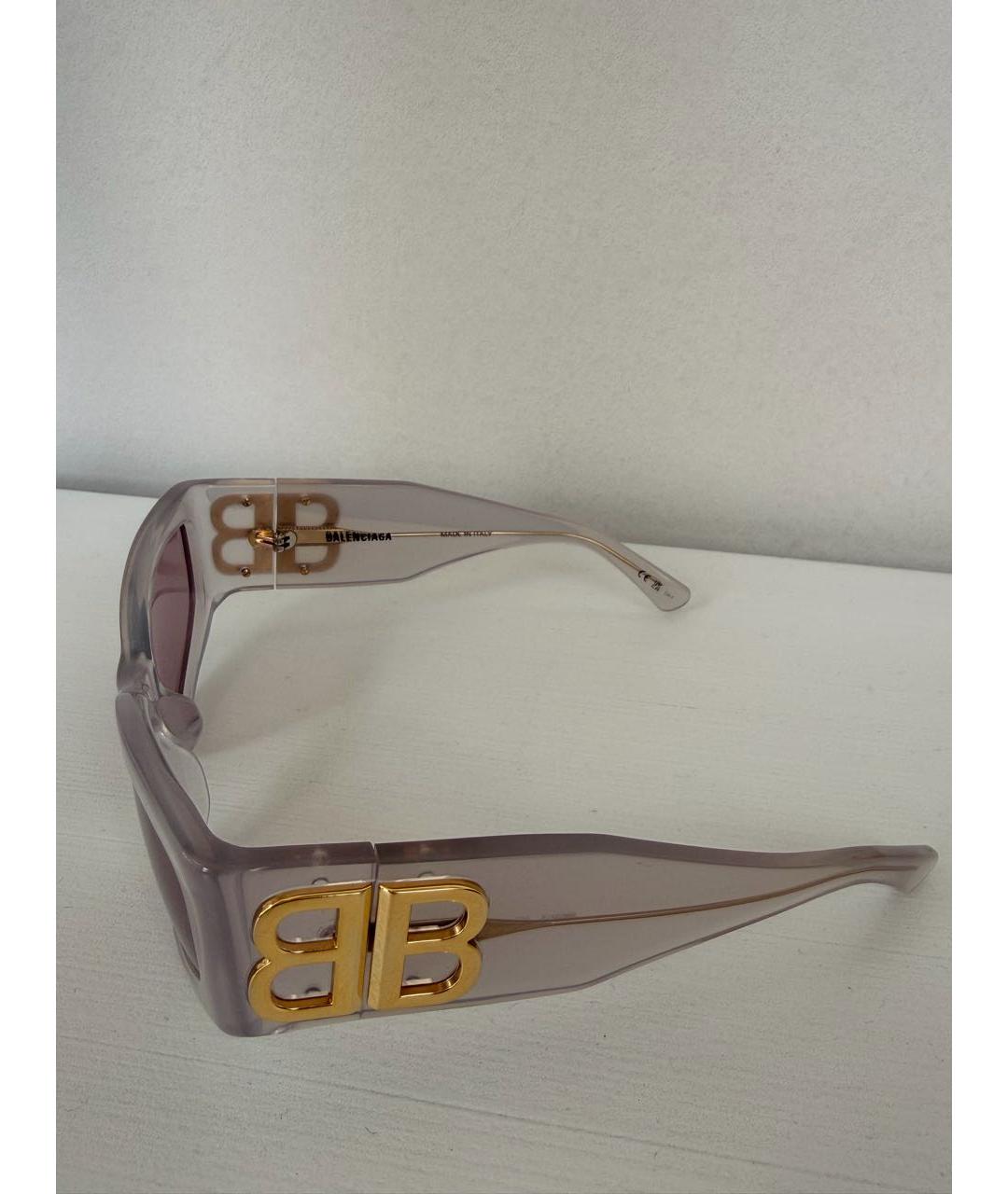 BALENCIAGA Розовые пластиковые солнцезащитные очки, фото 3