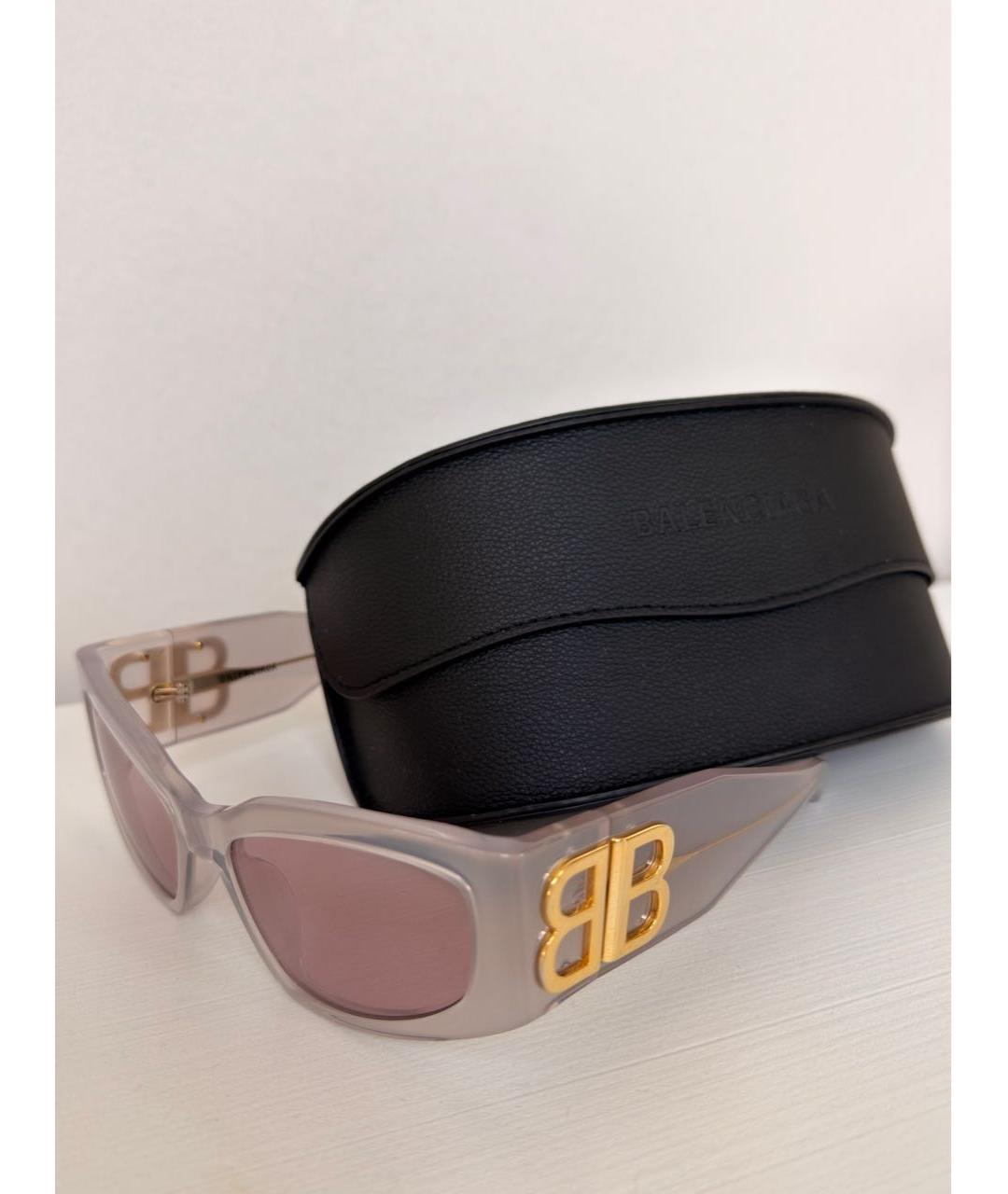 BALENCIAGA Розовые пластиковые солнцезащитные очки, фото 4