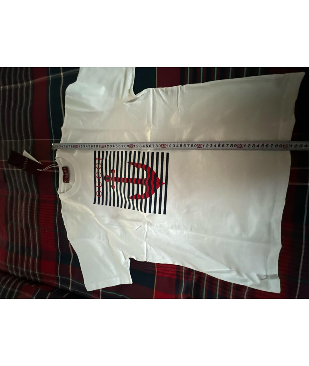 GUCCI Белая хлопковая футболка, фото 6