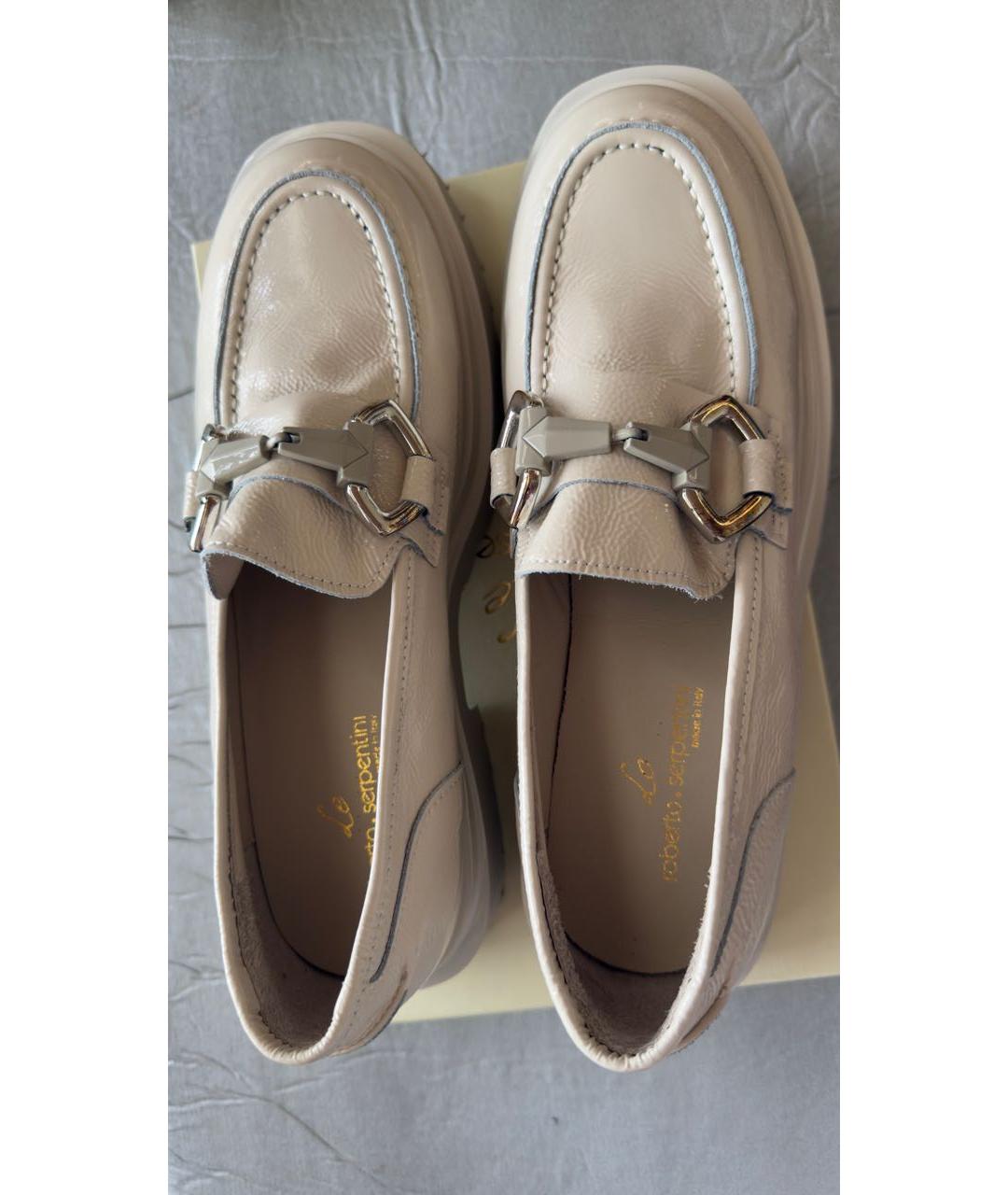 ROBERTO COIN Бежевые кожаные лоферы, фото 3