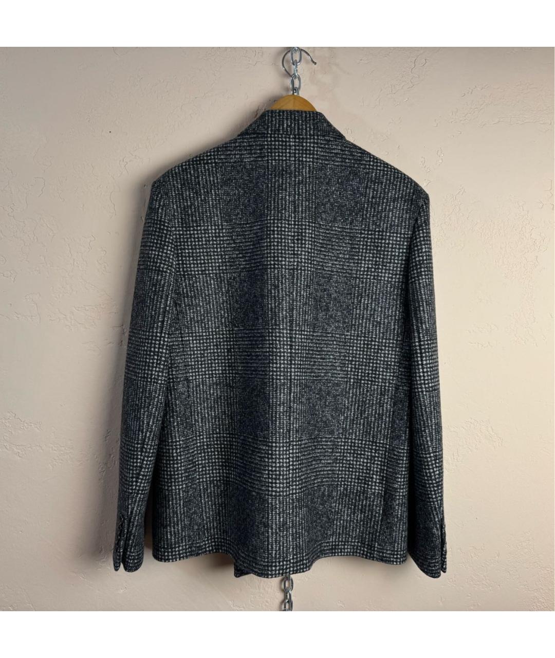 SAINT LAURENT Антрацитовый шерстяной жакет/пиджак, фото 2