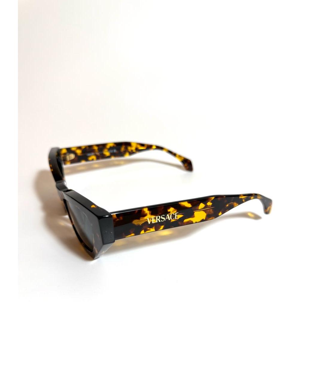 VERSACE Коричневые пластиковые солнцезащитные очки, фото 3