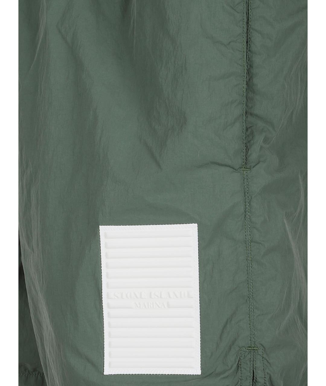 STONE ISLAND Зеленые полиамидовые шорты, фото 2