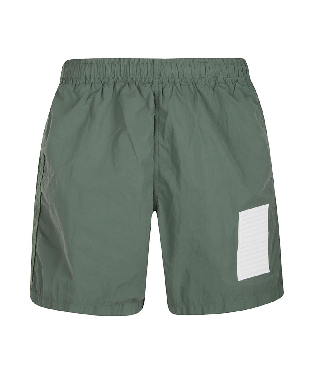 STONE ISLAND Зеленые полиамидовые шорты, фото 1