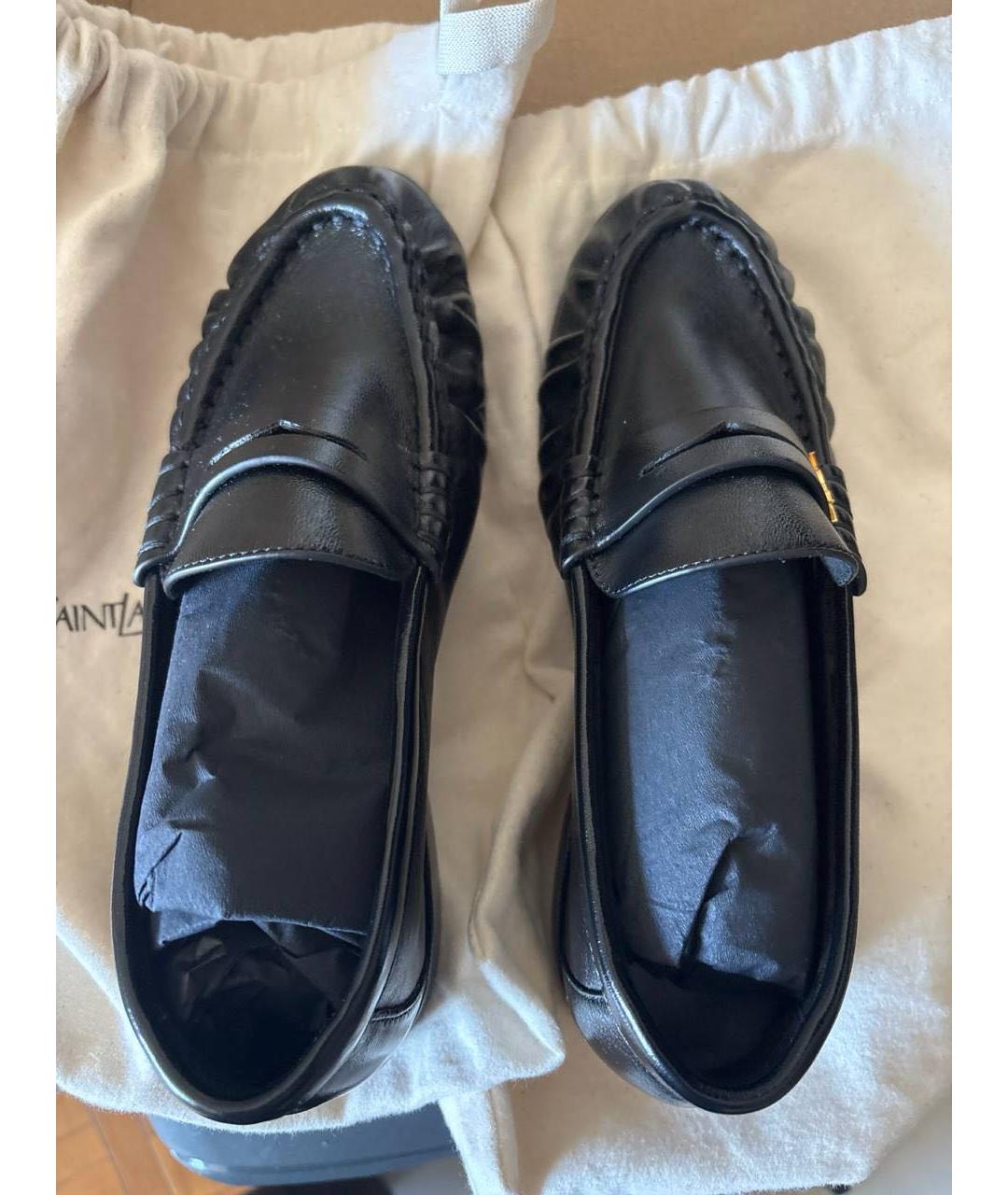 SAINT LAURENT Черные кожаные лоферы, фото 3