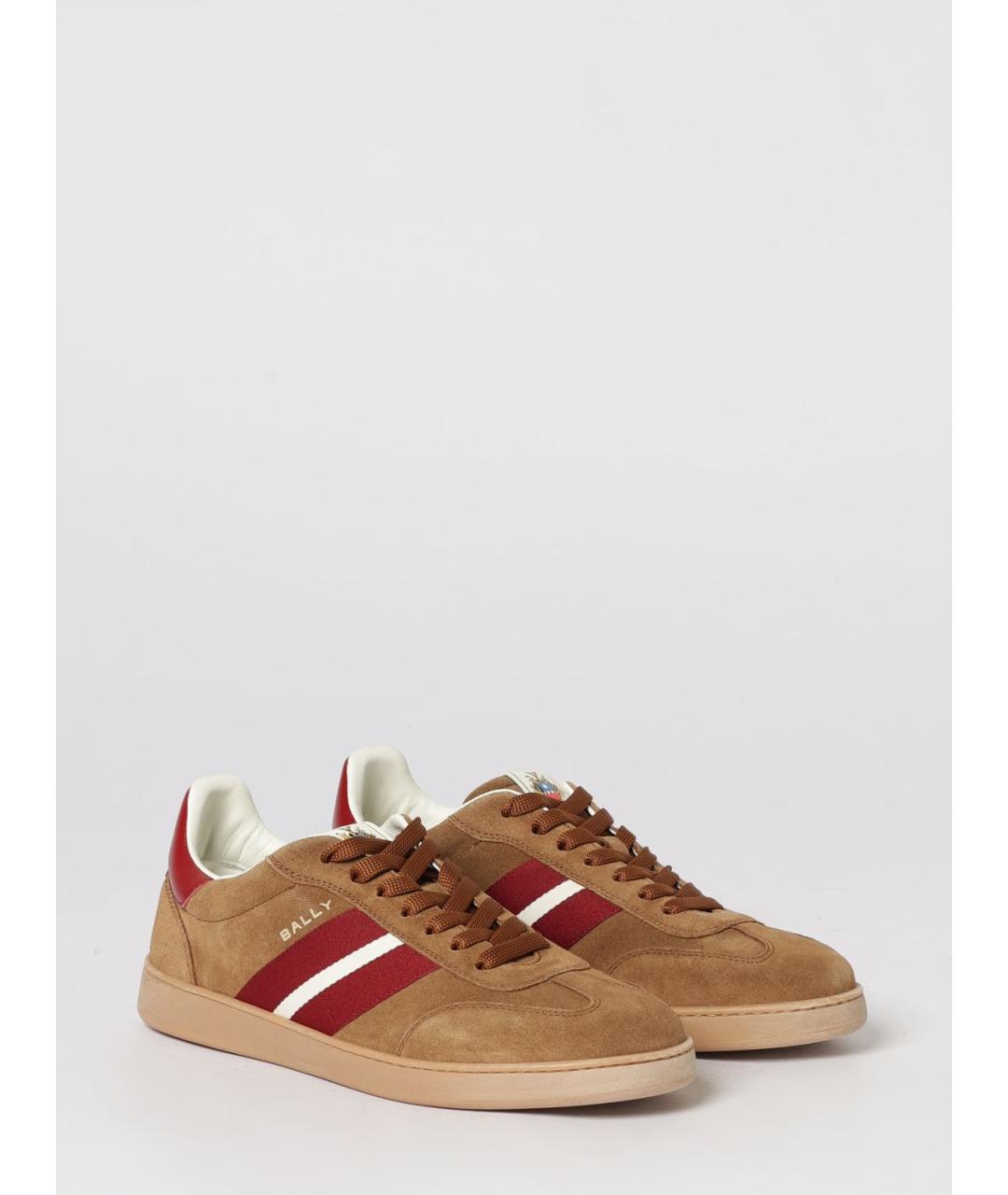 BALLY Коричневые замшевые низкие кроссовки / кеды, фото 2