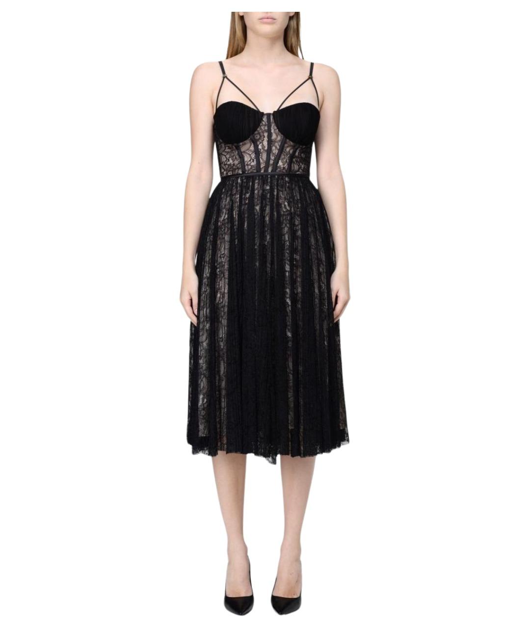 ELISABETTA FRANCHI Черное полиамидовое вечернее платье, фото 1