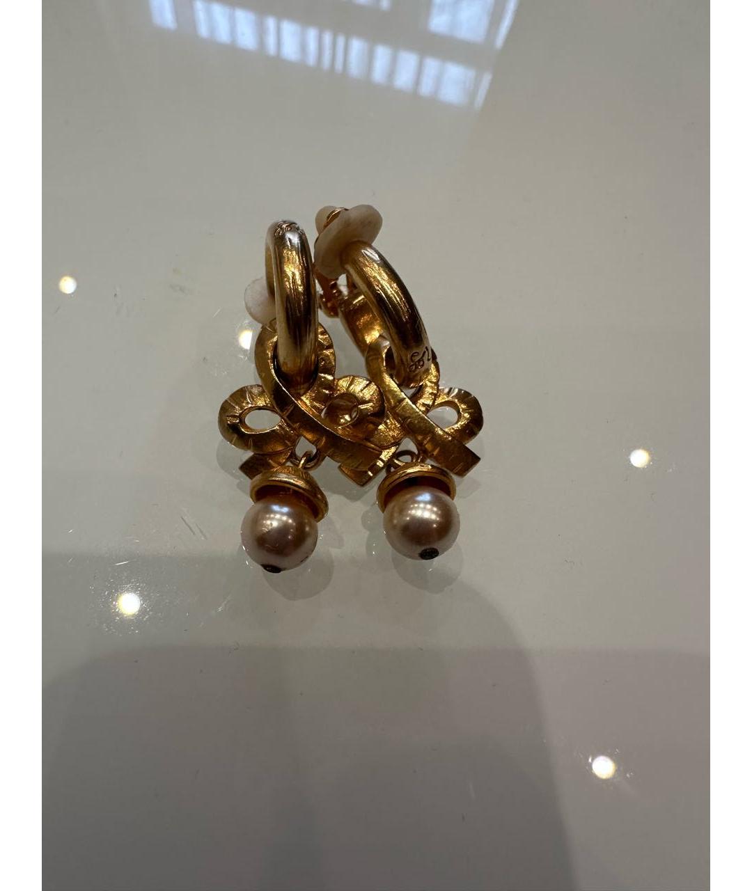 SONIA RYKIEL Золотые металлические серьги, фото 3