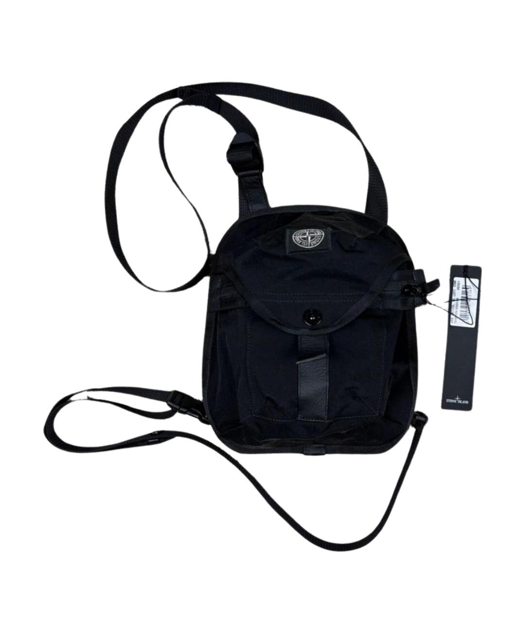 STONE ISLAND Черная тканевая поясная сумка, фото 1