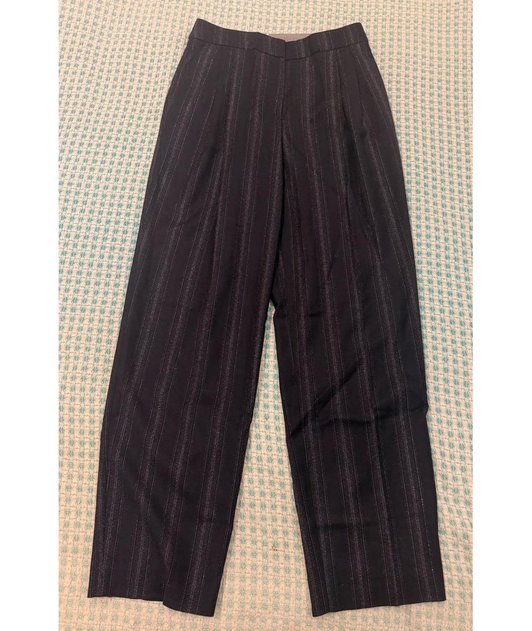 PESERICO Темно-синие шерстяные прямые брюки, фото 9