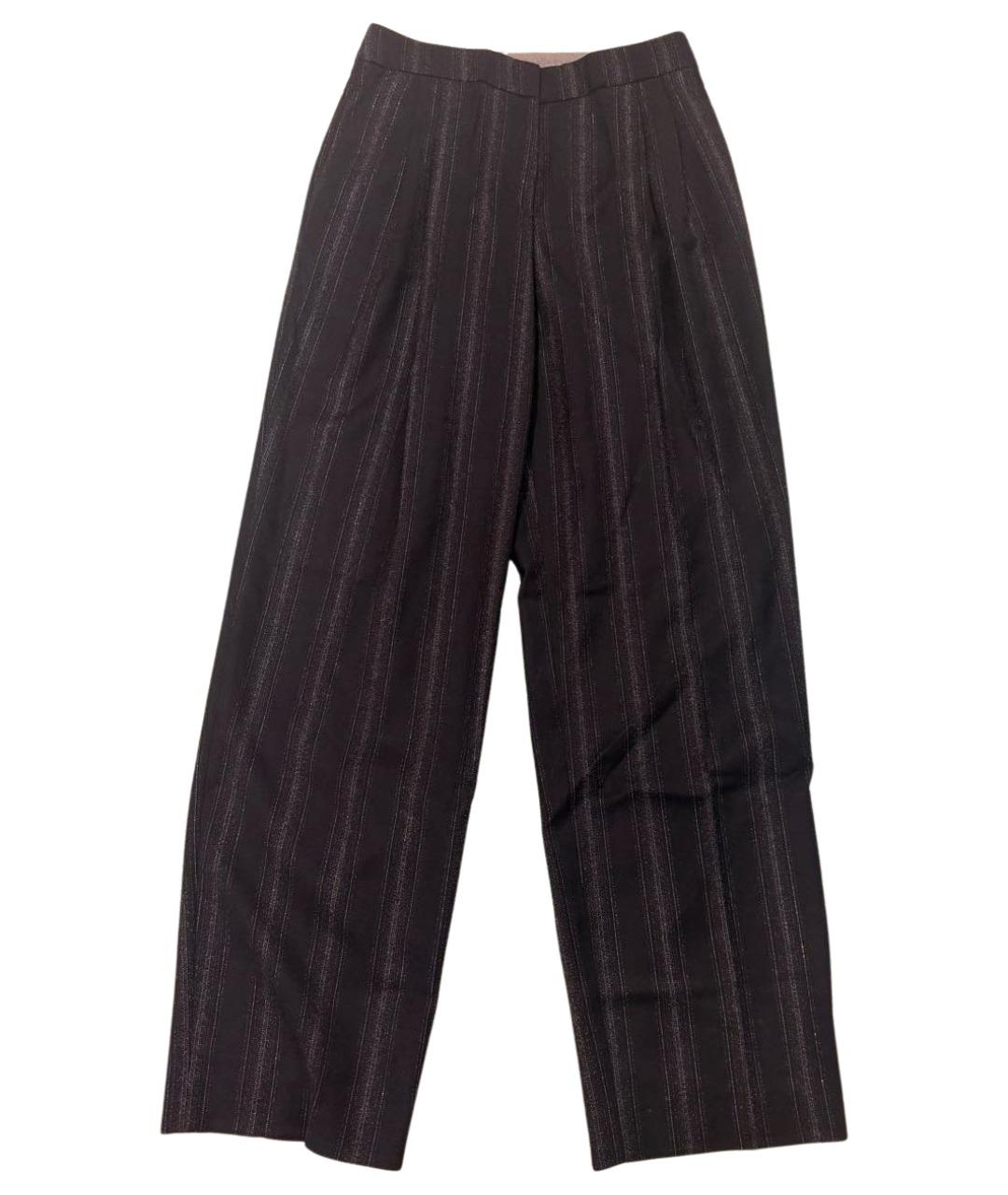 PESERICO Темно-синие шерстяные прямые брюки, фото 1