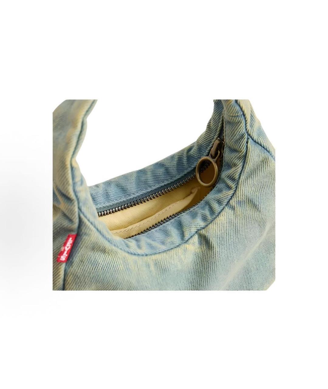 LEVI'S Голубая тканевая сумка с короткими ручками, фото 3