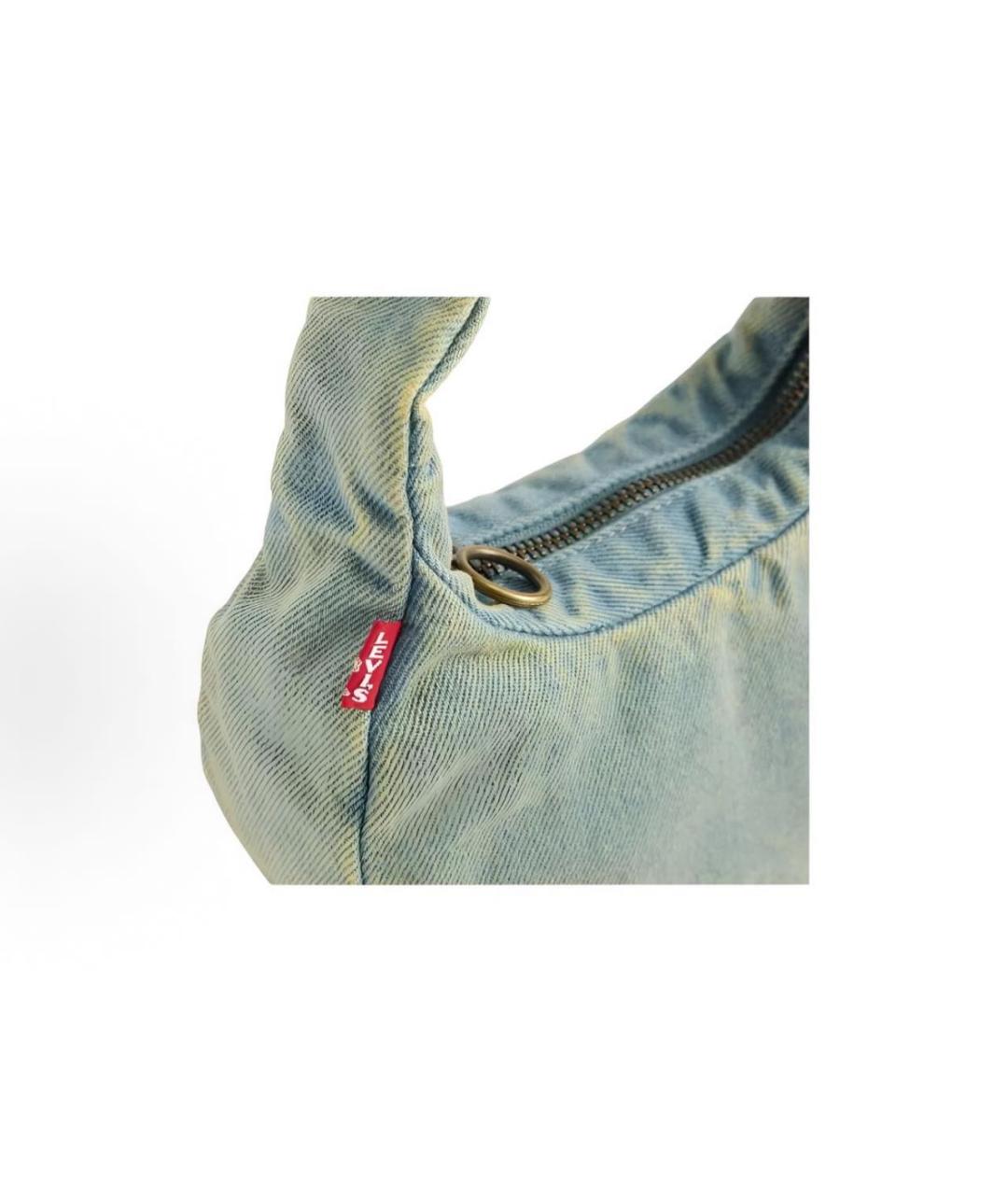 LEVI'S Голубая тканевая сумка с короткими ручками, фото 4