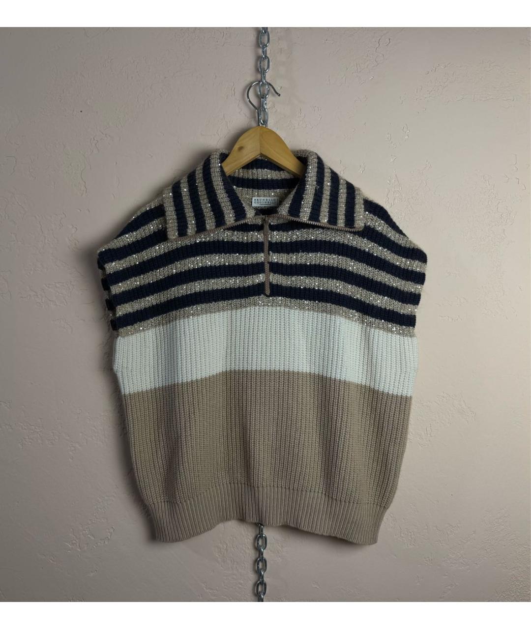 BRUNELLO CUCINELLI Бежевая шелковая жилетка, фото 8