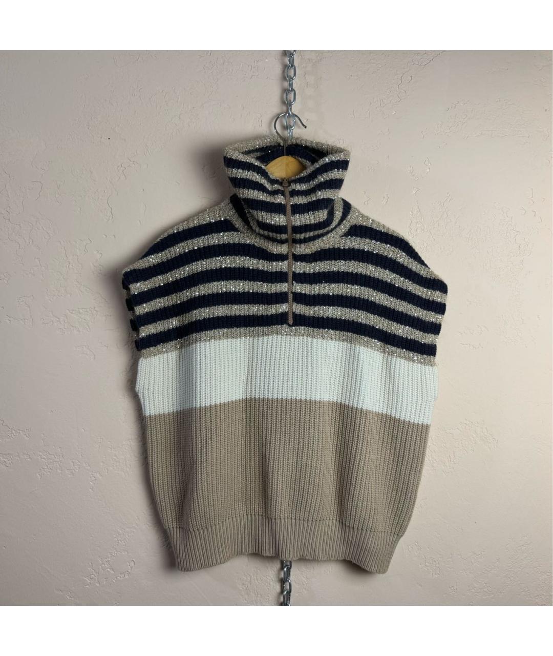 BRUNELLO CUCINELLI Бежевая шелковая жилетка, фото 4