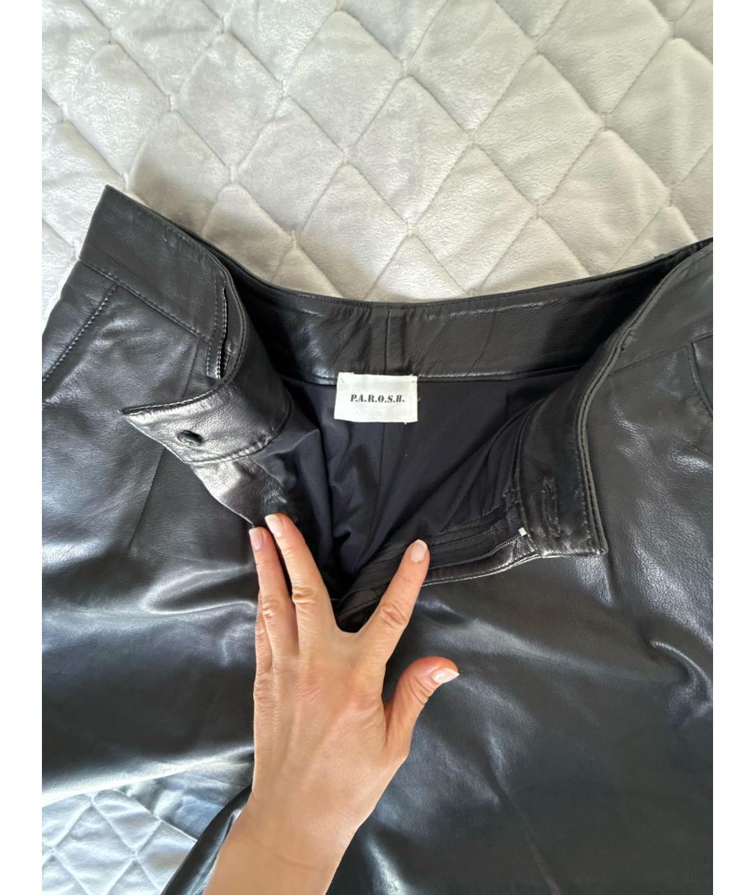 P.A.R.O.S.H. Черные кожаные шорты, фото 3