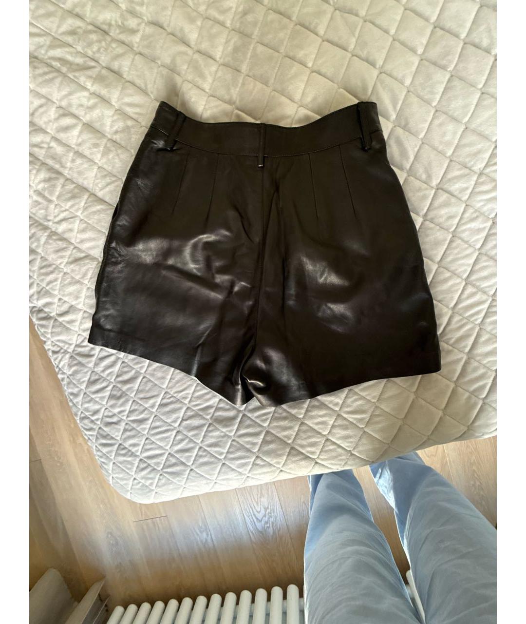 P.A.R.O.S.H. Черные кожаные шорты, фото 2