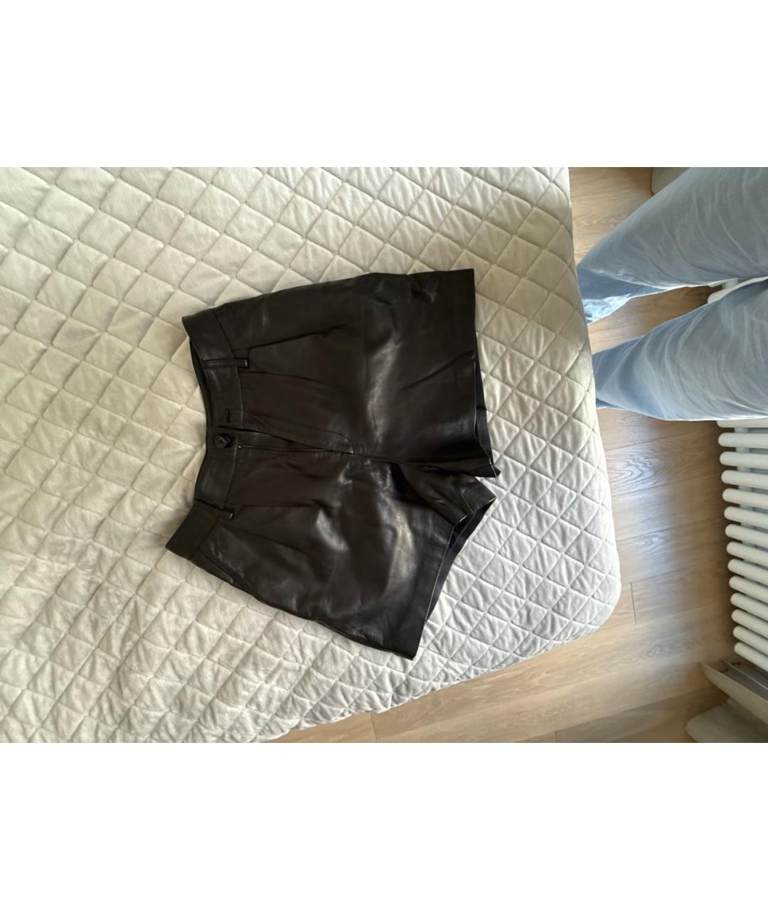 P.A.R.O.S.H. Черные кожаные шорты, фото 7