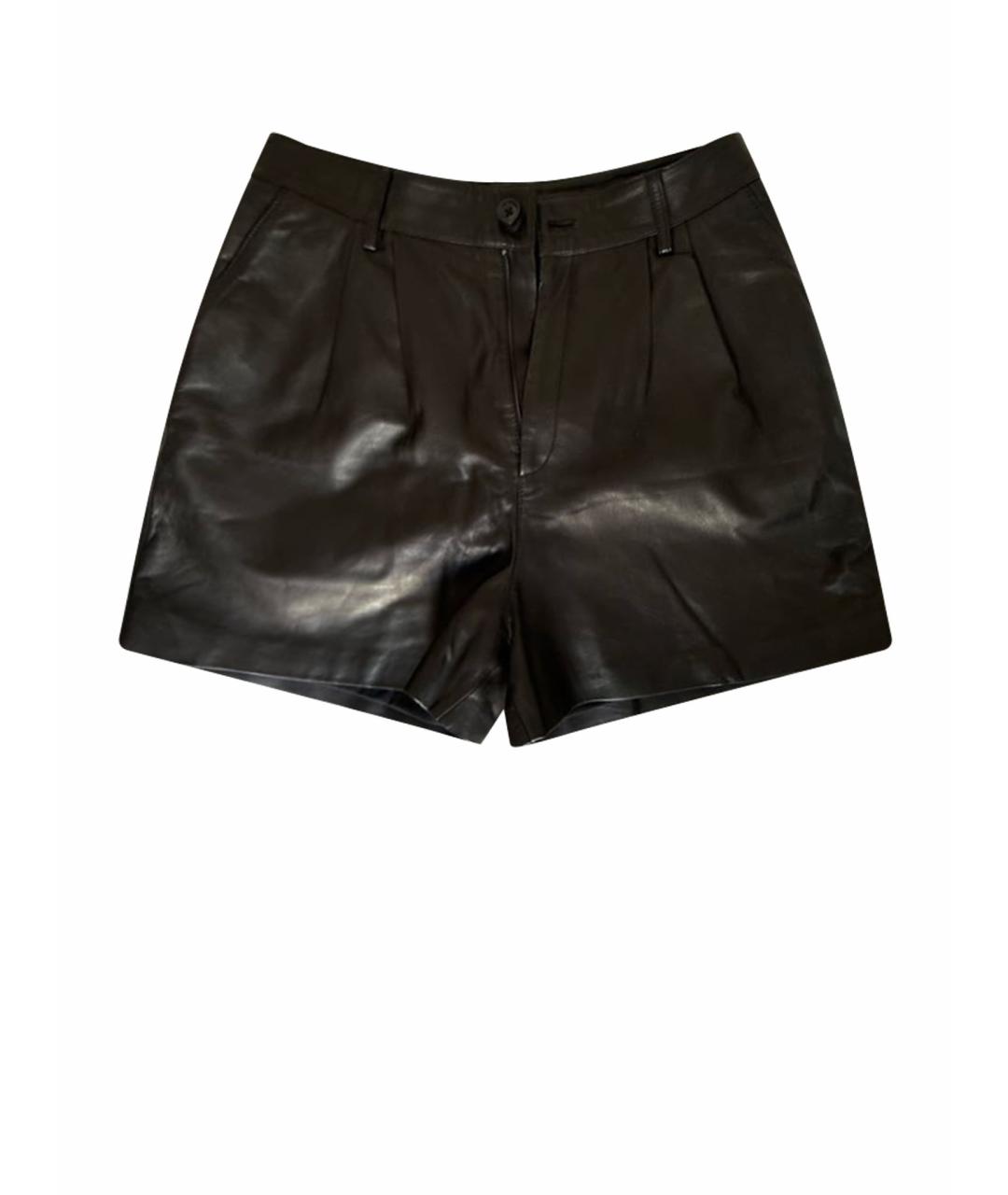 P.A.R.O.S.H. Черные кожаные шорты, фото 1