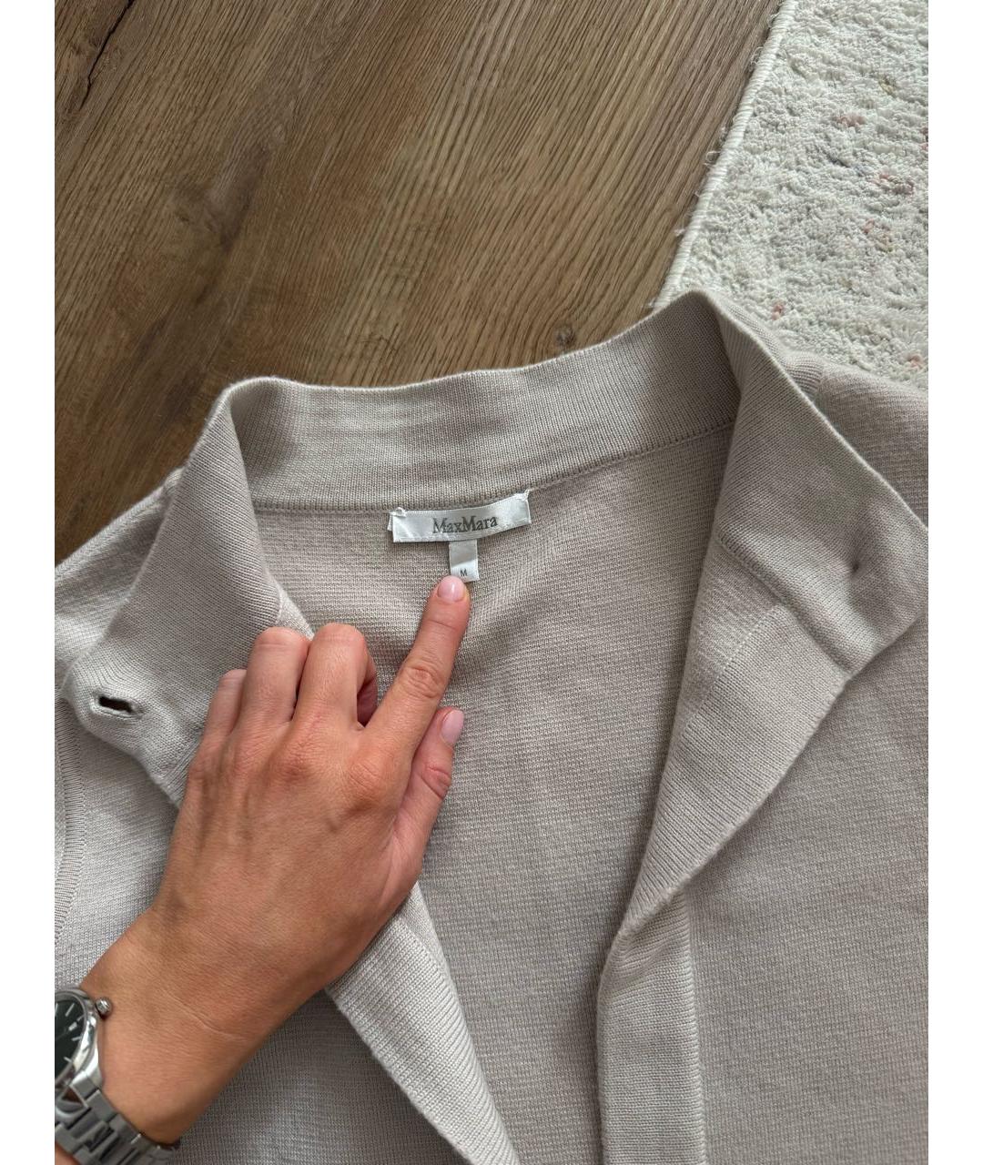 MAX MARA Бежевый шерстяной кардиган, фото 3