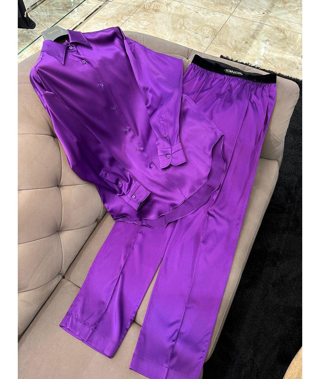 TOM FORD Фиолетовый шелковый костюм с брюками, фото 2
