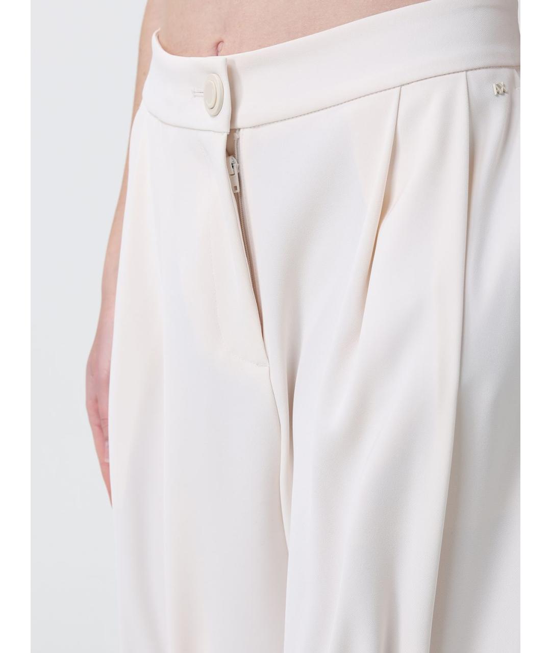 ARMANI EXCHANGE Бежевые полиэстеровые прямые брюки, фото 3