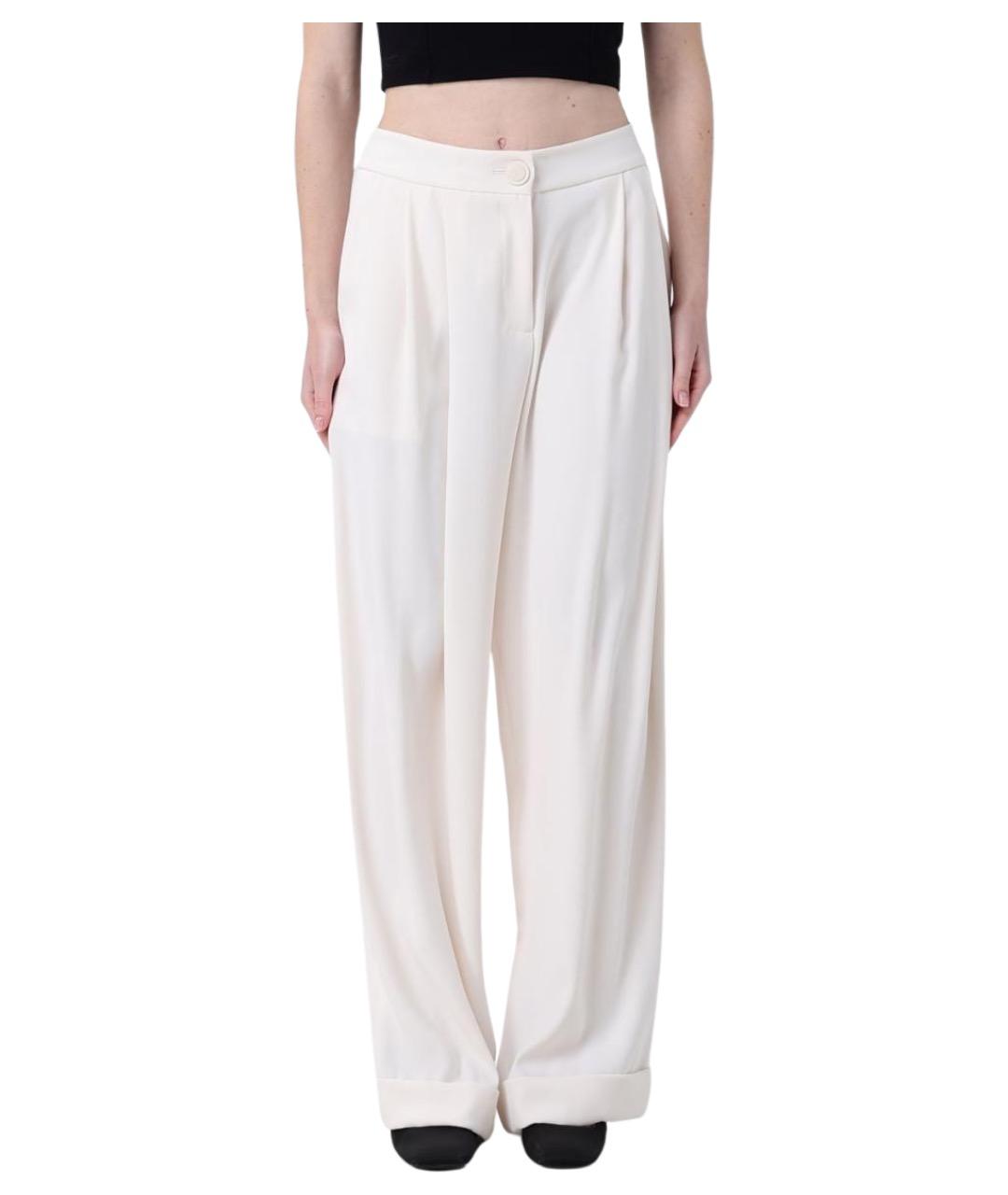 ARMANI EXCHANGE Бежевые полиэстеровые прямые брюки, фото 1