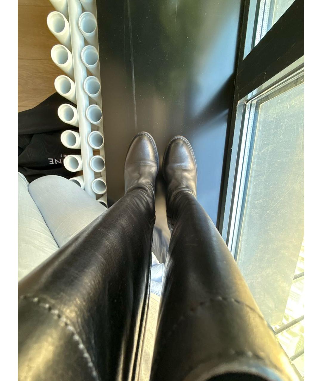 CELINE Черные кожаные сапоги, фото 3