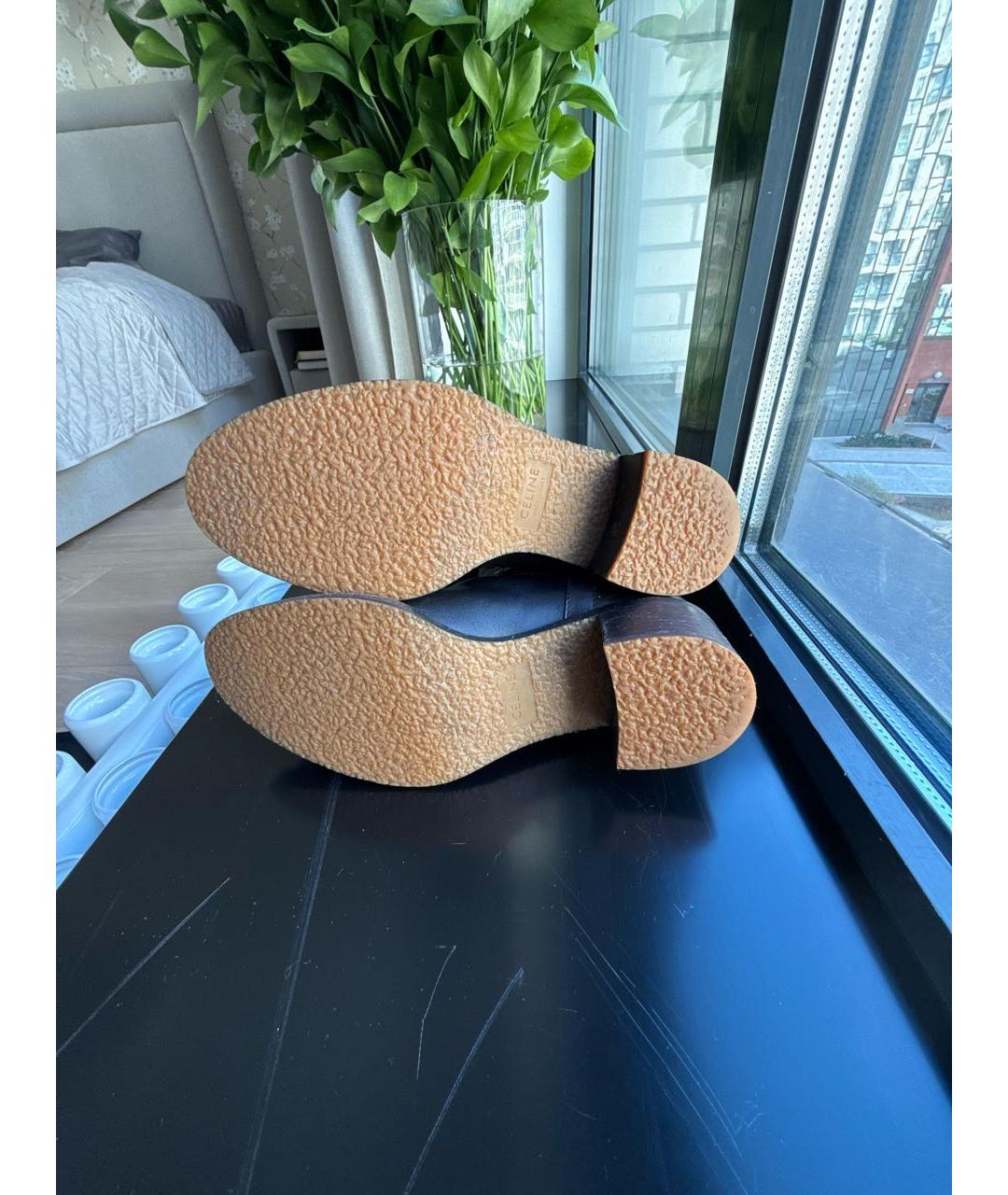 CELINE Черные кожаные сапоги, фото 5