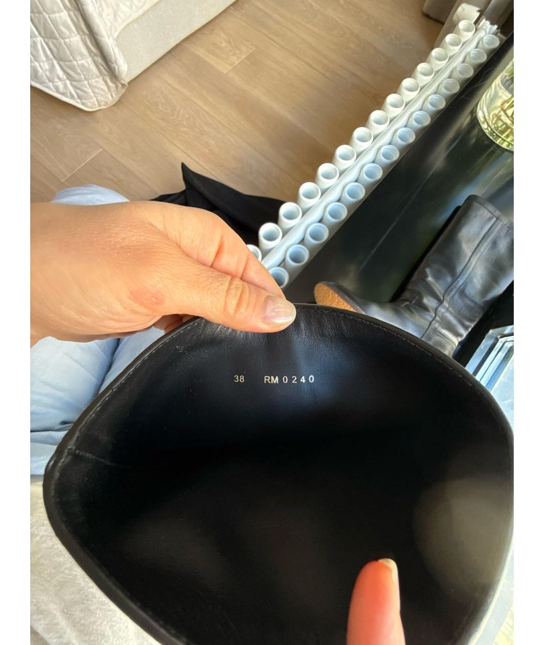 CELINE Черные кожаные сапоги, фото 6