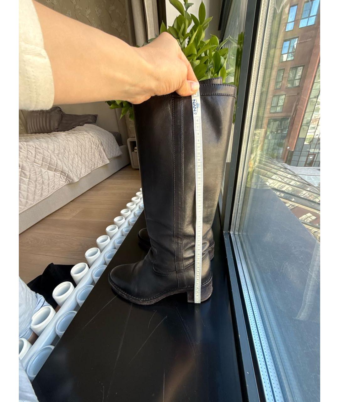 CELINE Черные кожаные сапоги, фото 7