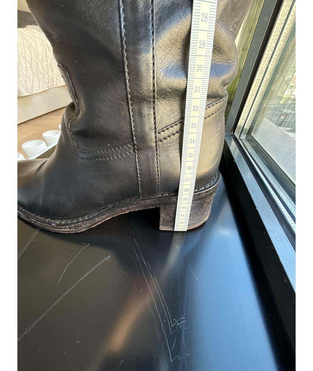 CELINE Черные кожаные сапоги, фото 8