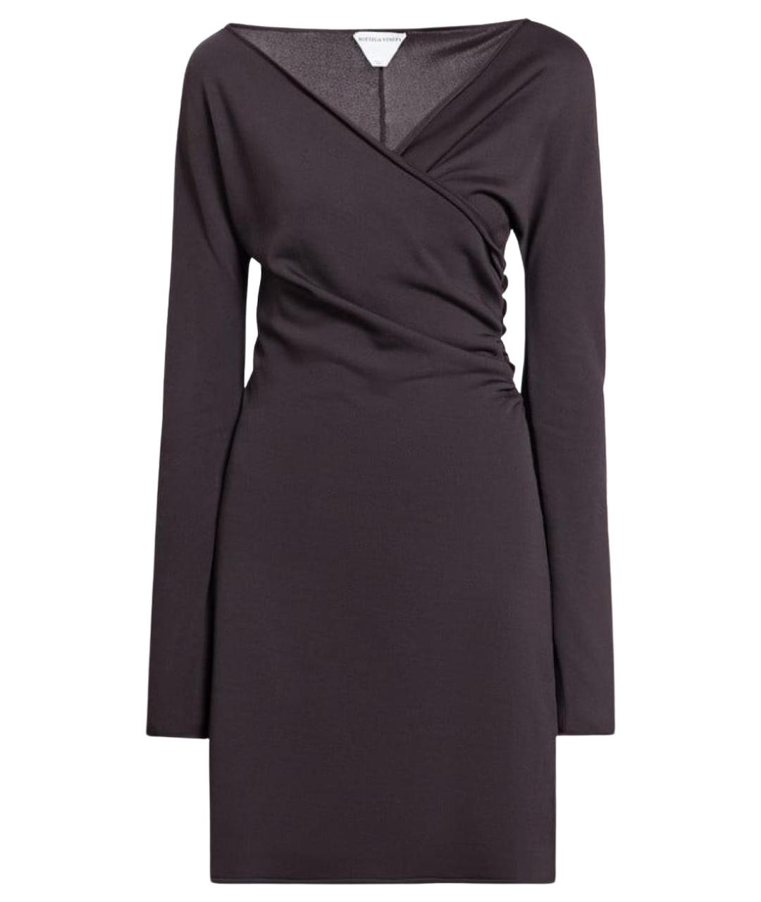 BOTTEGA VENETA Коричневое вискозное коктейльное платье, фото 1