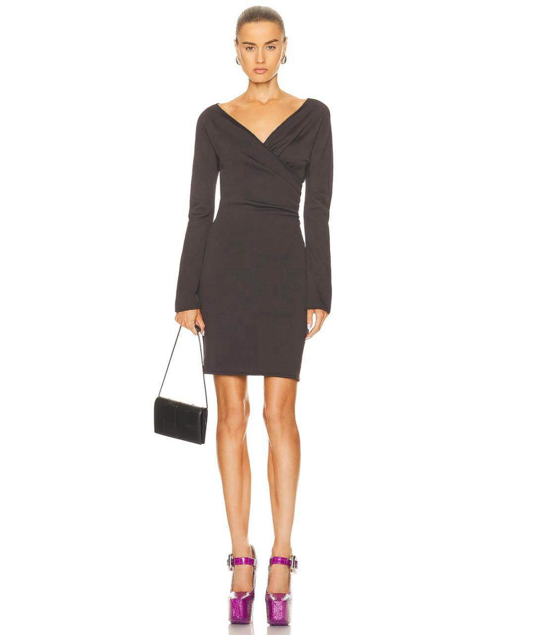 BOTTEGA VENETA Коричневое вискозное коктейльное платье, фото 2