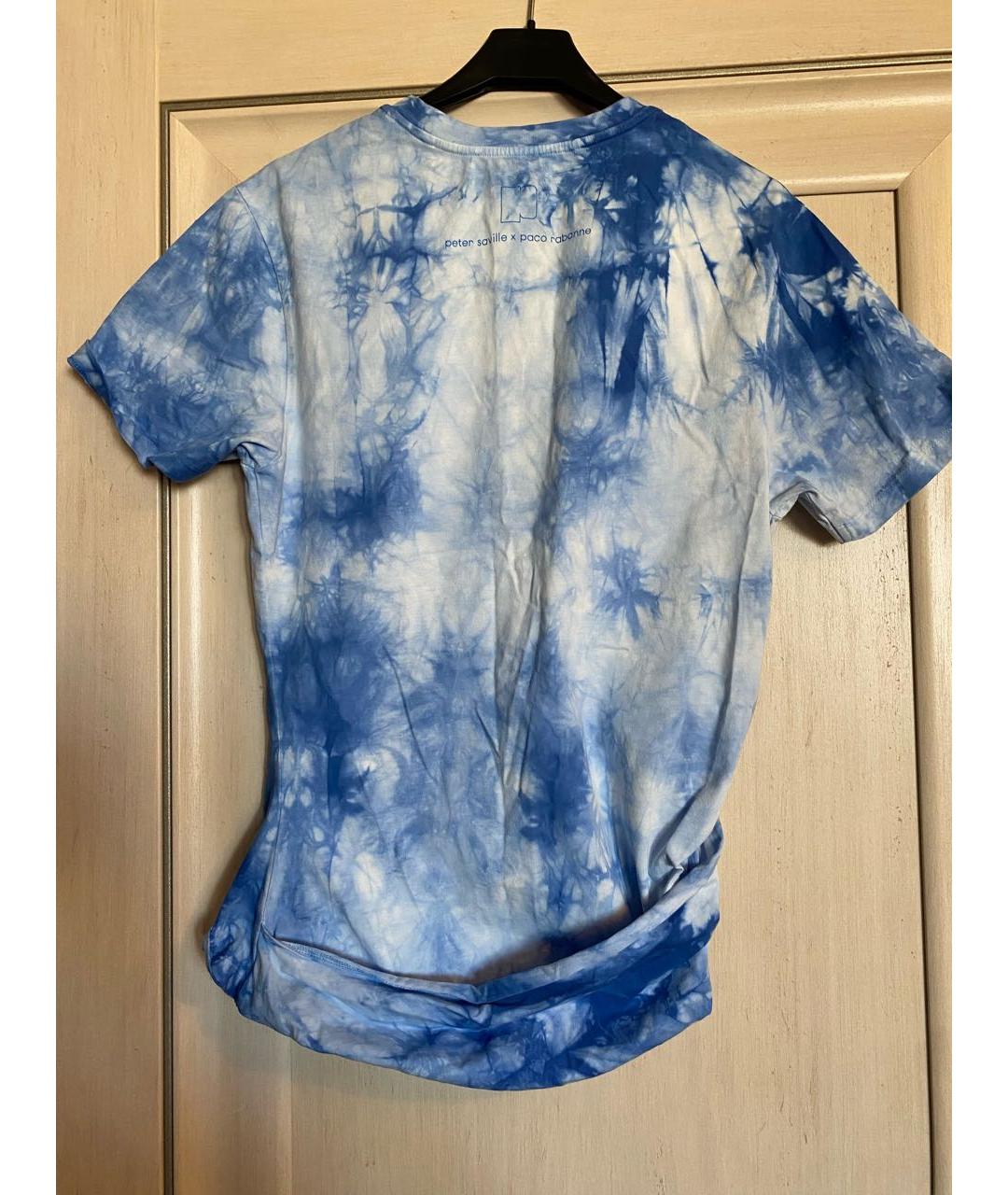 PACO RABANNE Голубая хлопковая футболка, фото 3