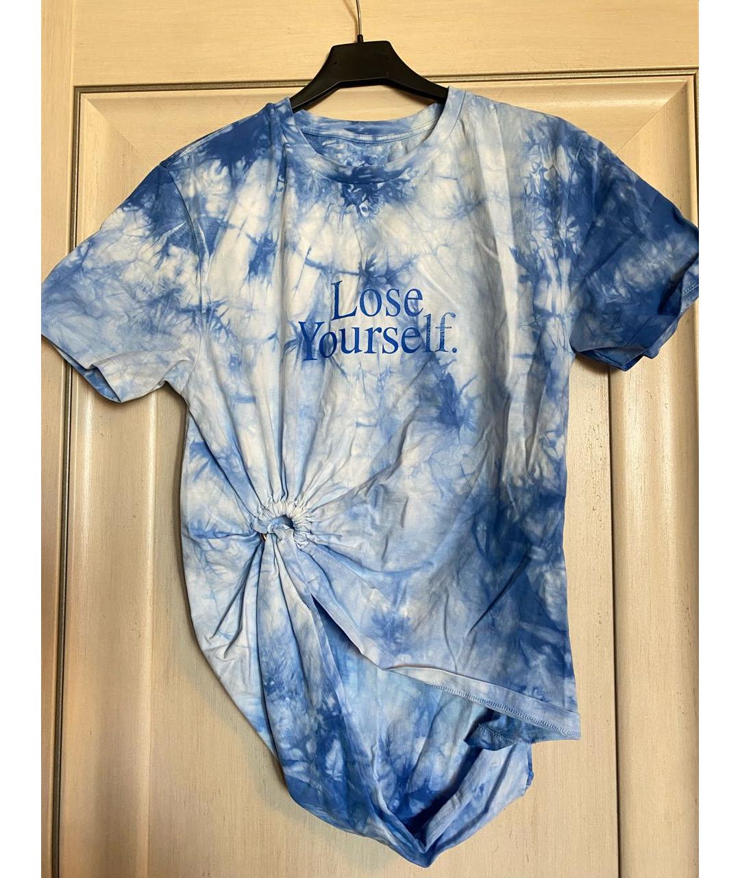 PACO RABANNE Голубая хлопковая футболка, фото 5