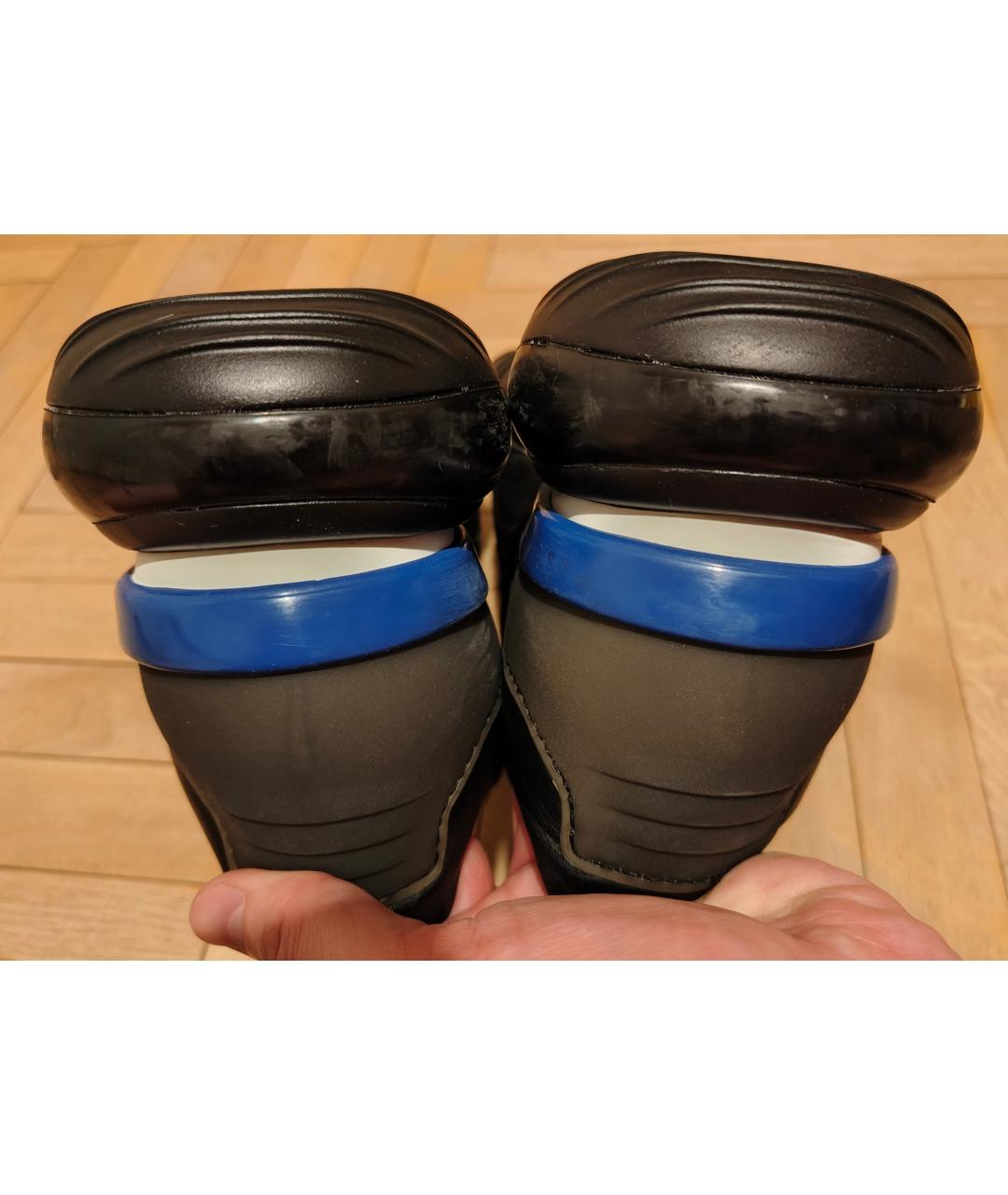 FENDI Черные кожаные низкие кроссовки / кеды, фото 5